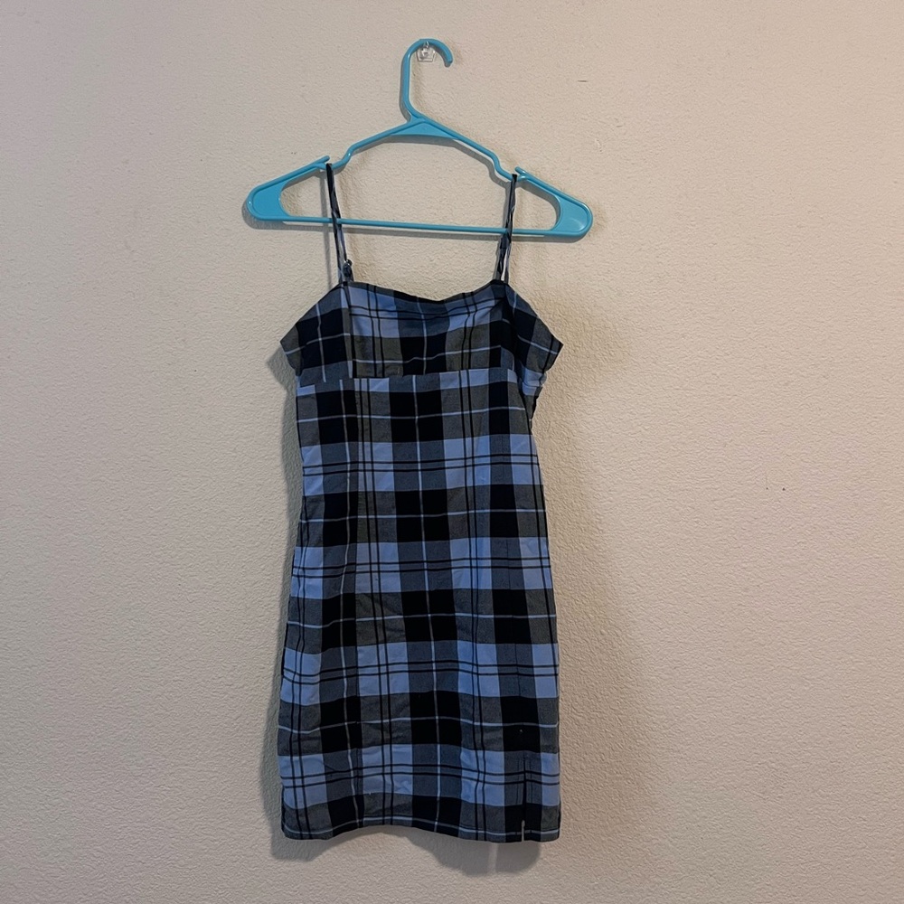 Plaid Blue and Black Dress